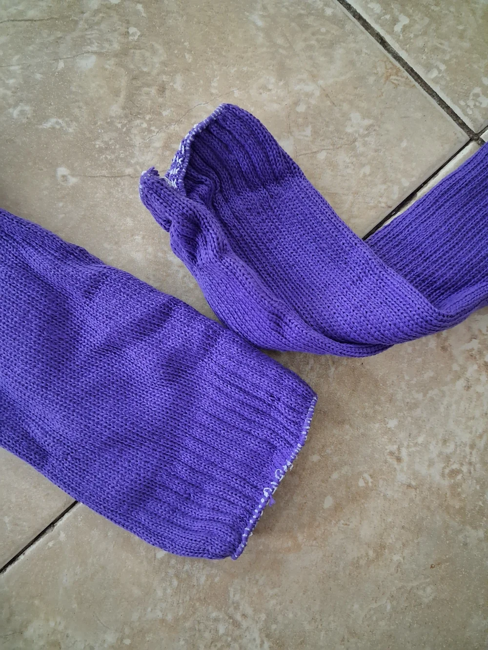 Los Angeles Apparel Deep Purple Ribbed Long Thigh Socks